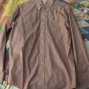 Brooks Brothers 15 1/2- 4/5 red and white striped shirt
